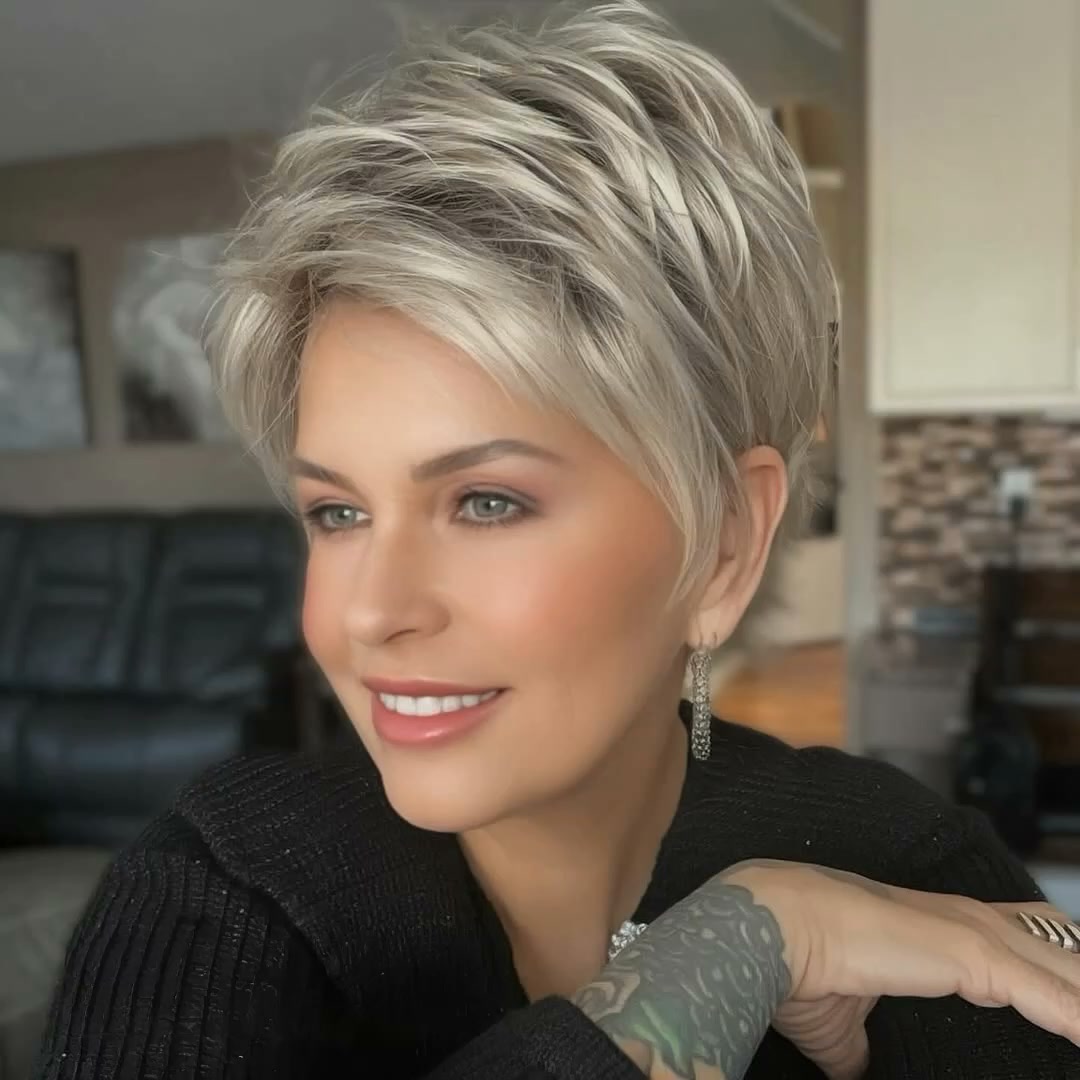 Textured Pixie With Chic Side Fringe