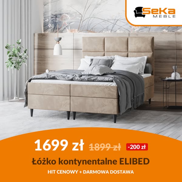 Łóżko kontynentalne Elibed tylko za 1699 zł - HIT CENOWY