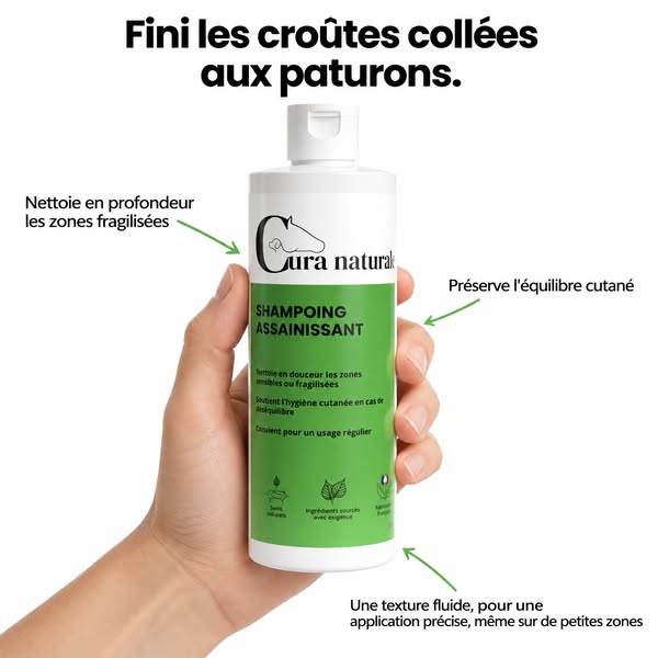 Shampoing assainissant pour cheval · Note 4,9/5