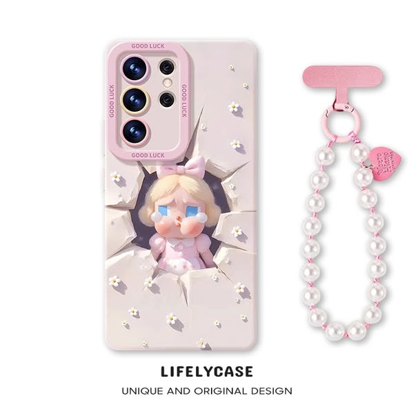 Samsung cartoon phone case with matching phone charm