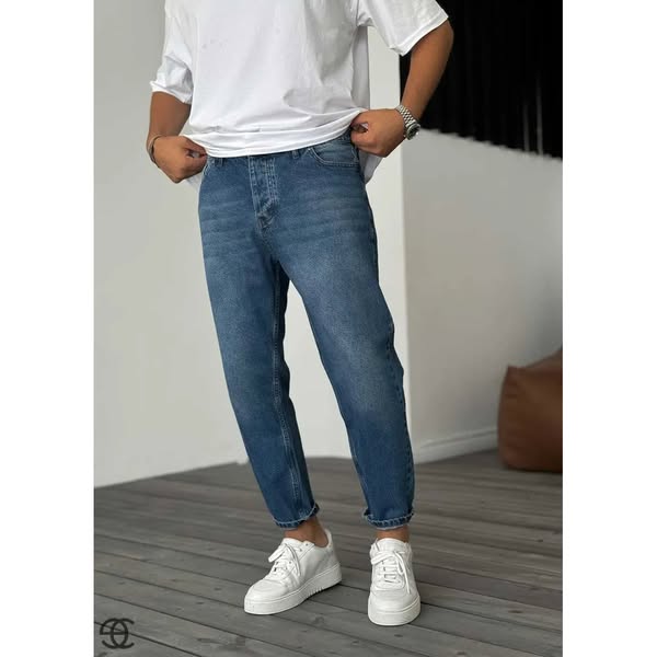 Παντελόνι Τζιν Loose Fit Με Εφέ Πετροπλυμένο - Μπλε€29.90