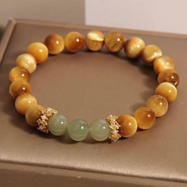 Tiger’s Eye Hetian Jade Wealth Bracelet