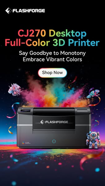 Flashforge CJ270—— Millions of Colors,One Print.The Desktop Full-Color3D Printer with Al Modeling