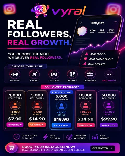 Vyral — Real Instagram Followers in 24h
