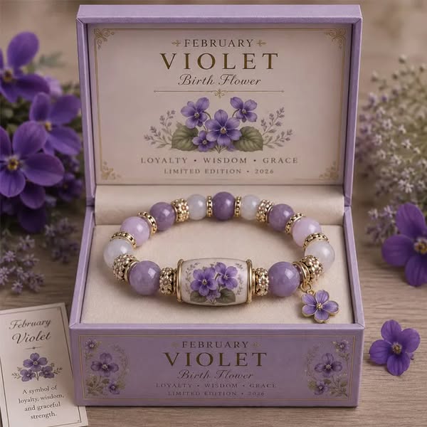 Birth Flower Blessing Bracelet | 2026 Limited Edition Only 8 Left - Jan. / No Gift Box