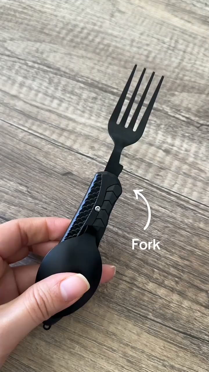 4-in-1 Detachable Folding Camping Utensil Set