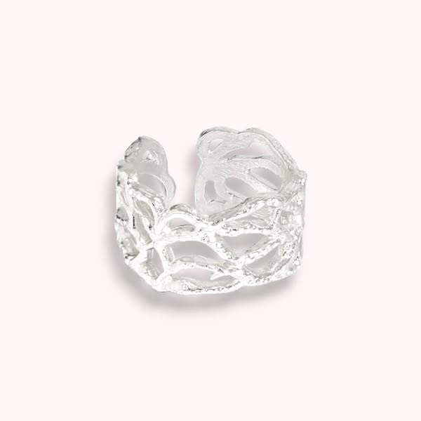 Tide Texture Adjustable 925 Sterling Silver Ring