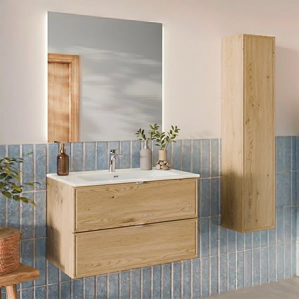 Meuble vasque 80cm Elias bois chêne | Petits-meubles