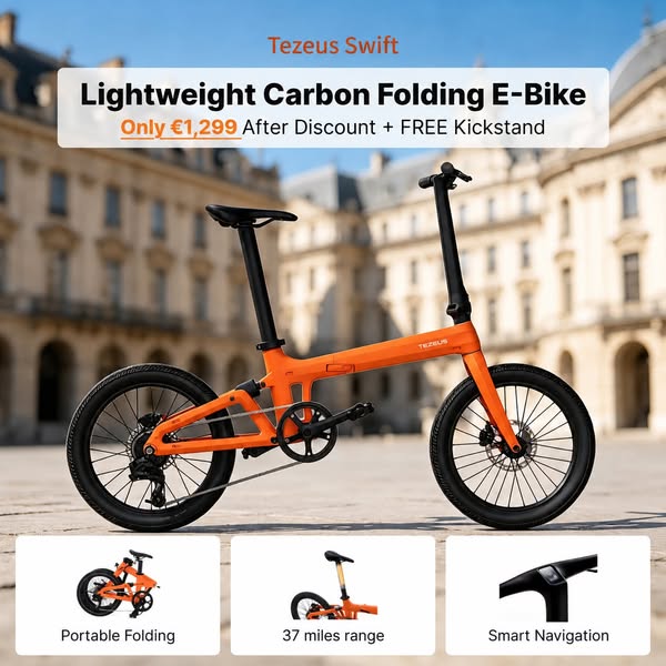 Tezeus Swift Folding E‑Bike Bundle