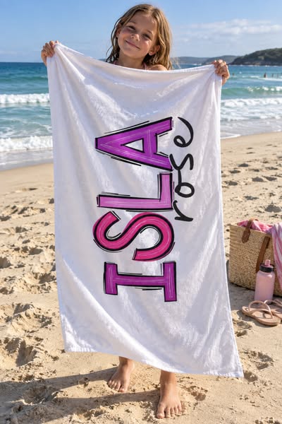 Sand-Free Personalised Beach Towel