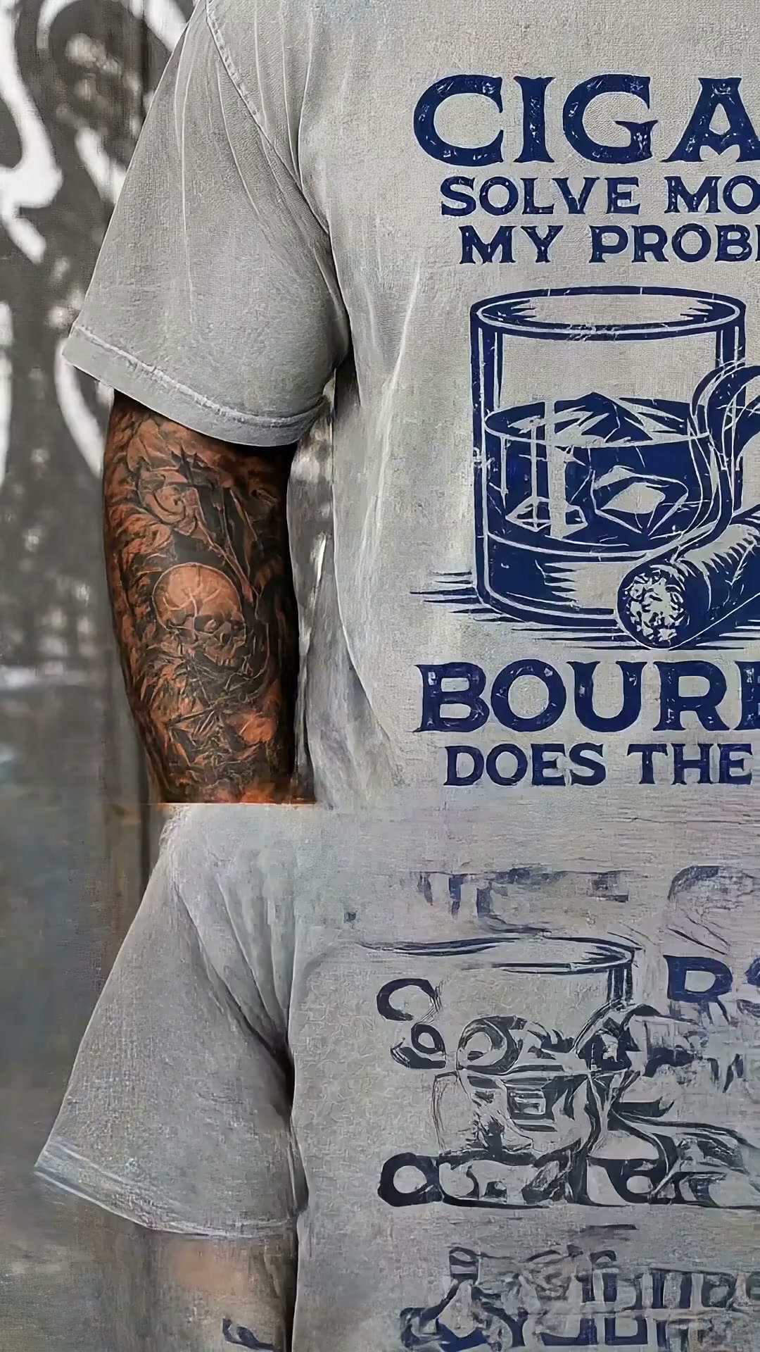 Cigars & Bourbon Vintage Washed Tee