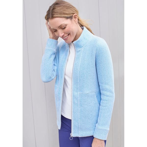 Elaria Zip Through Sweatshirt - True Blue