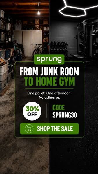 Your Garage. A Proper Gym.