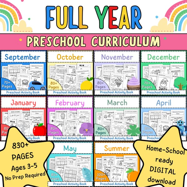 90% Off Full Year Preschool Curriculum Bundle