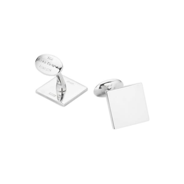 Engravable Sterling Silver Square Cufflinks