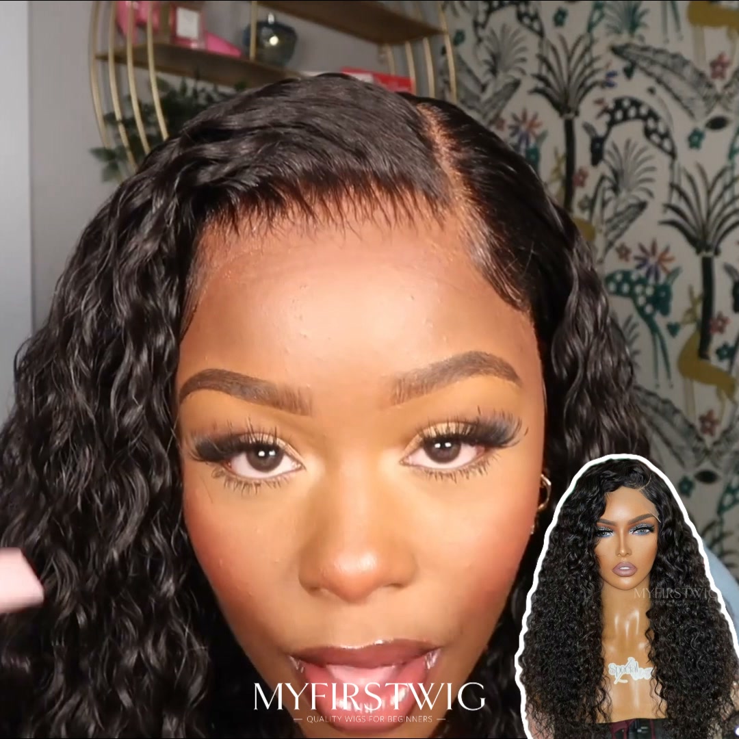 Side Part Curly Water Wave Full Lace Wig Malaysian Virgin Hair
