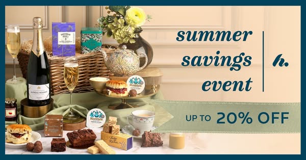 Get up to 20% off luxury & gourmet hampers
