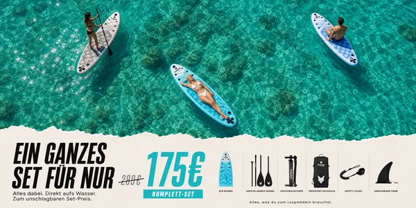 SUP-Sommerdeal: 110 € sparen