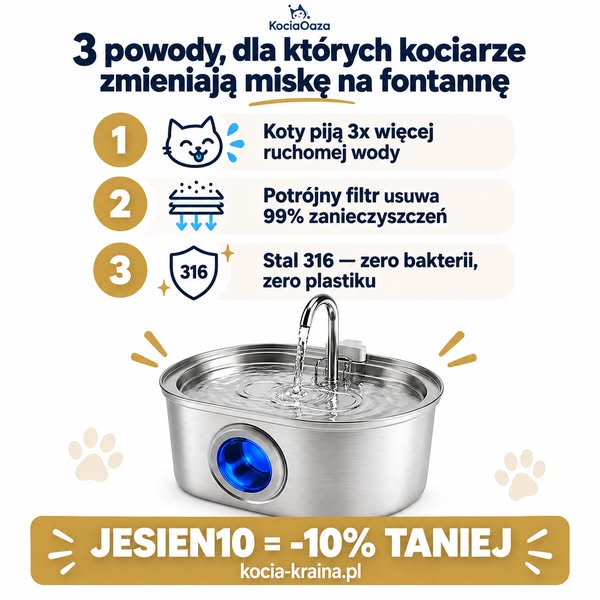 10% z kodem JESIEN10 Twój kot zasługuje na lepszą wodę