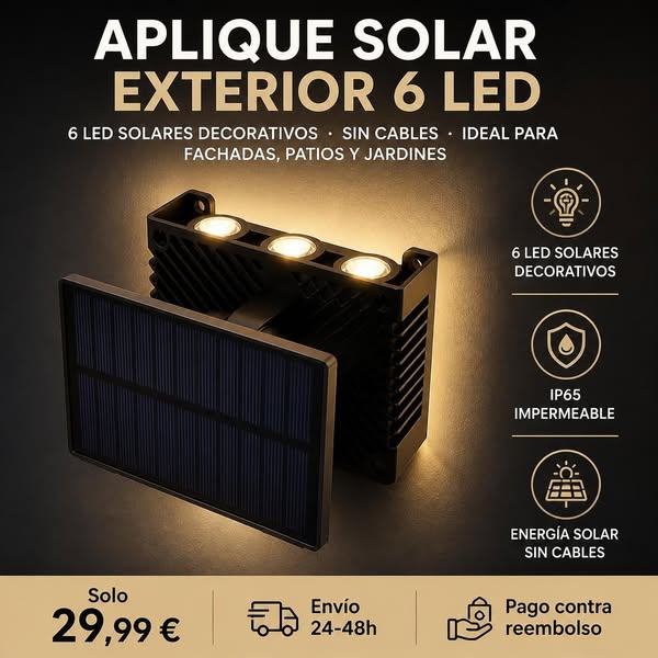 ¿Quieres iluminar tu jardín sin cables ni complicaciones?Con la lámpara solar de 6 LED tendrás una iluminación decorativa y eficiente.