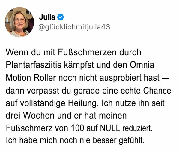 „3 Gründe, warum der Omnia Motion Roller Plantarfasziitis dauerhaft besiegt — und warum die neue Version nur bei der Vorbestellung zu diesem