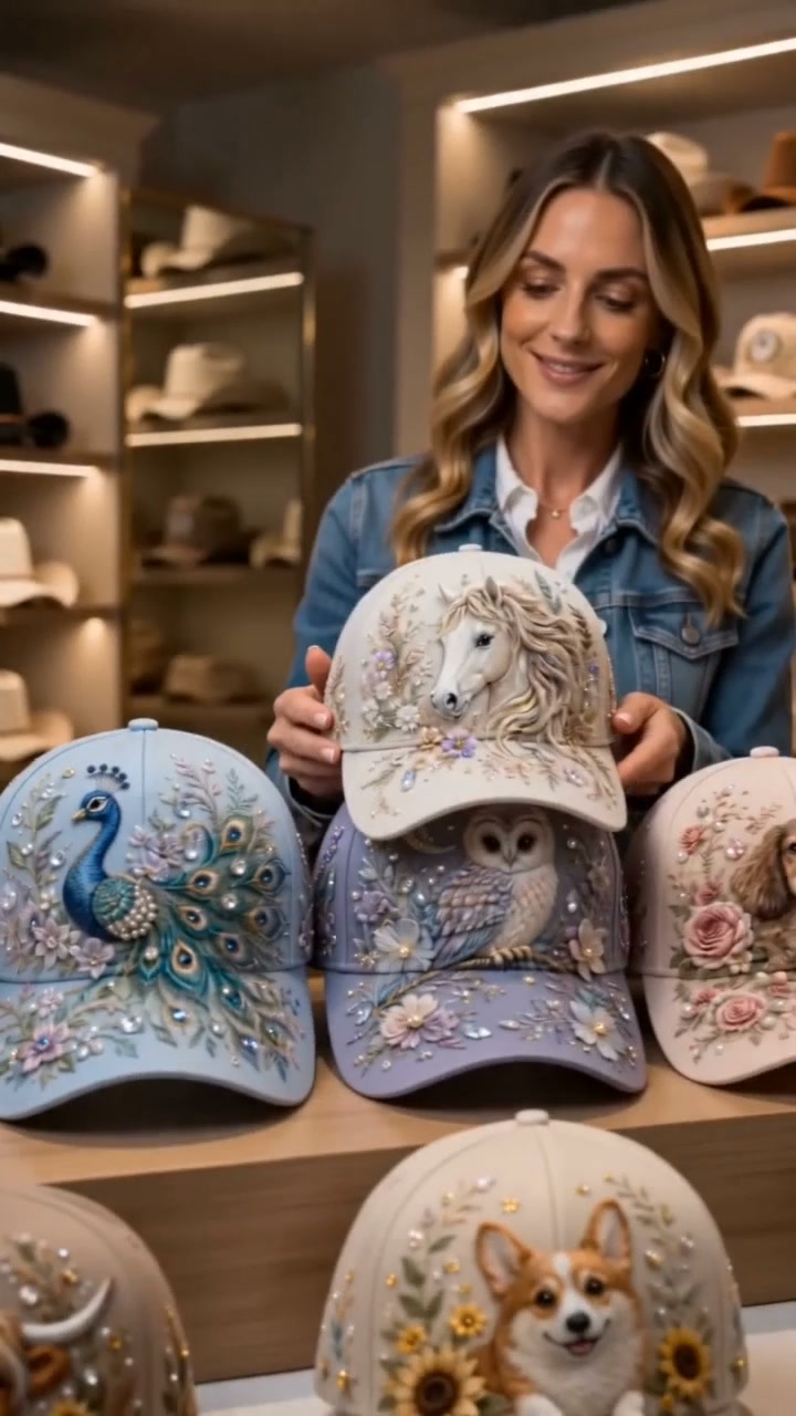 3D Highland Cow Embroidery Cap