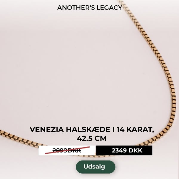 Venezia Halskæde i 14 karat, 42.5 cm
