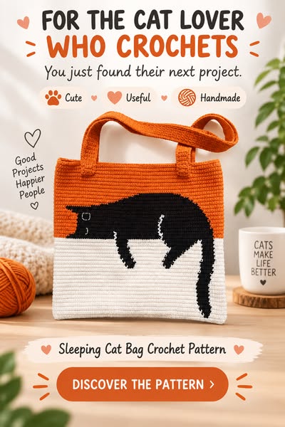Sleeping Cat Bag Crochet Pattern