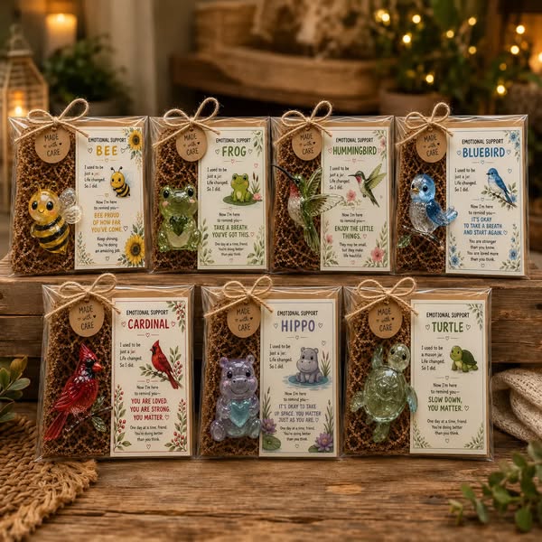 Emotional Support Animal – Meaningful Encouragement Keepsake with Message Card & Gift-Ready Packaging - Hummingbird