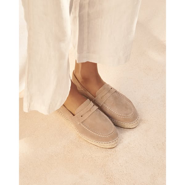 Suede Loafers Espadrilles - W19LW - Hamptons Vintage Taupe