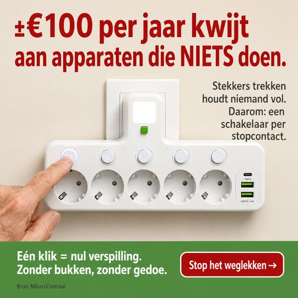 PlugMaster Connect – Stekkerdoos met USB & USB-C + Nachtlampje