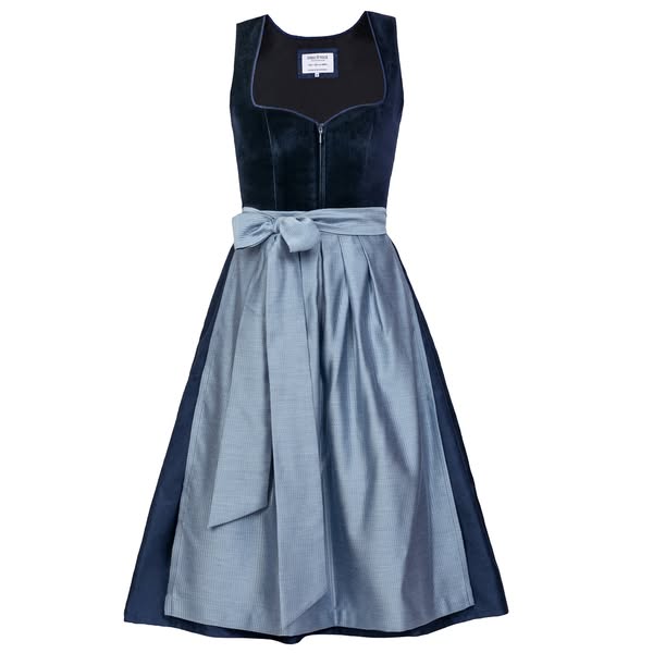 Midi Dirndl Luna Samt Blau