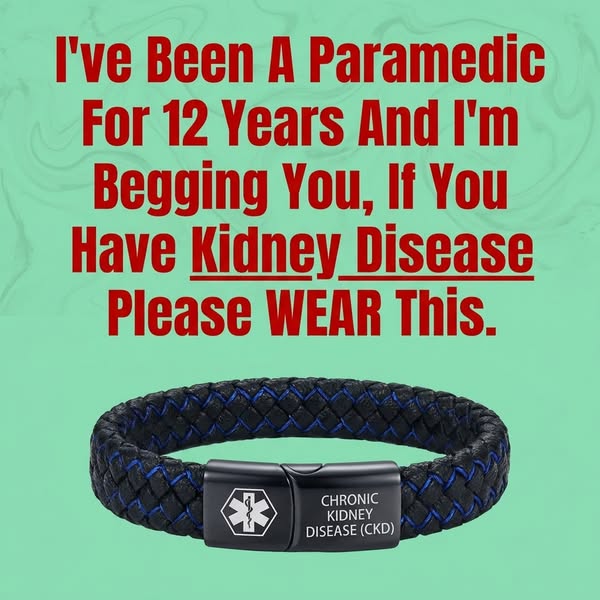 Men’s Chronic Kidney Disease Medical Alert Bracelet