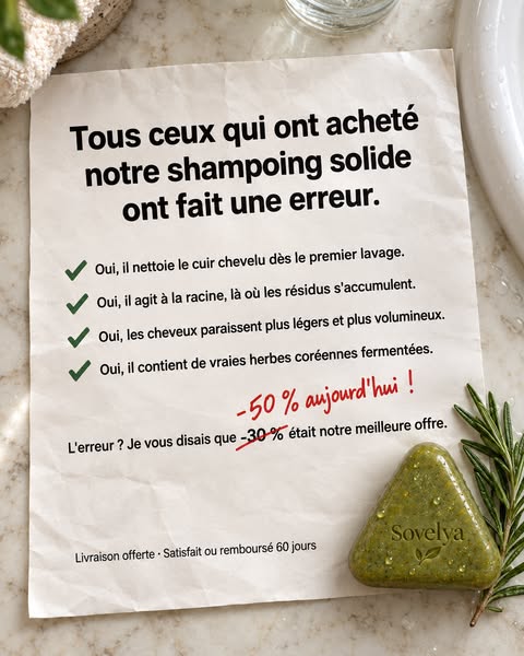 Savon Coréen pour la Pousse des Cheveux — Stoppe la Chute avec 12 Herbes