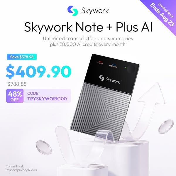 PAY $409.90 GET UNLIMITED TRANSCRIPTION & SUMMARIES + 28,000 AI CREDITS EVERY MONTH.