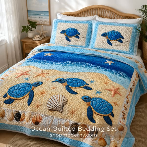Ocean Quilted Bedding Set