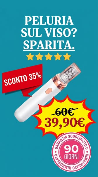 Rimuovi facilmente la peluria del viso