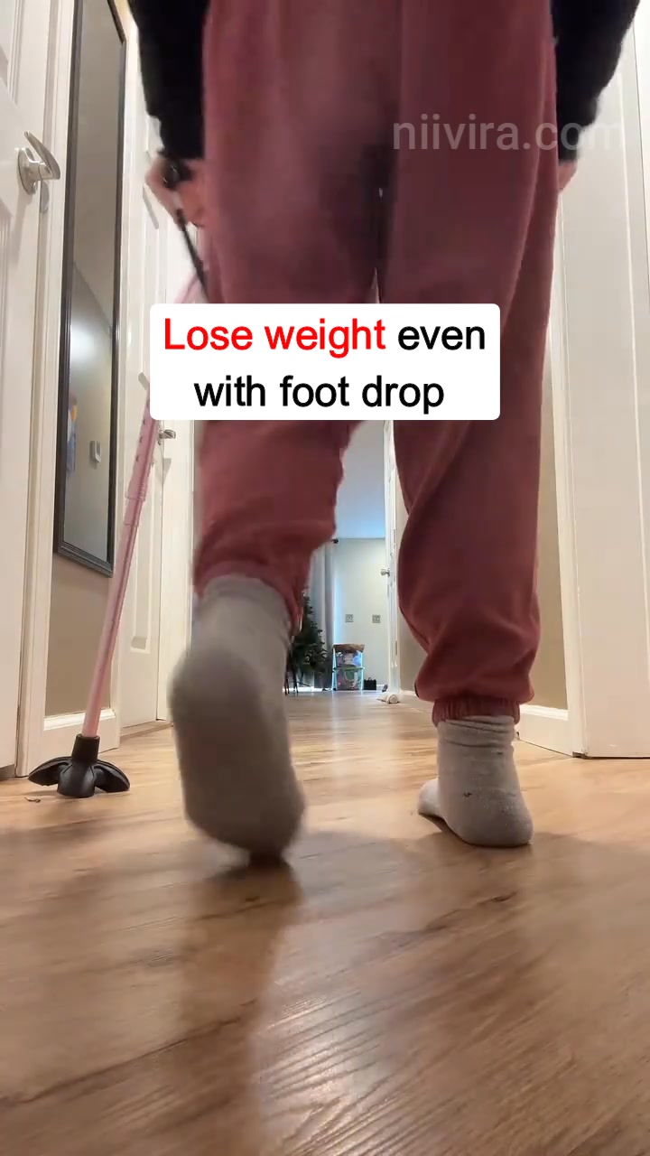 Walk with your foot lifted, not tripping or slapping.