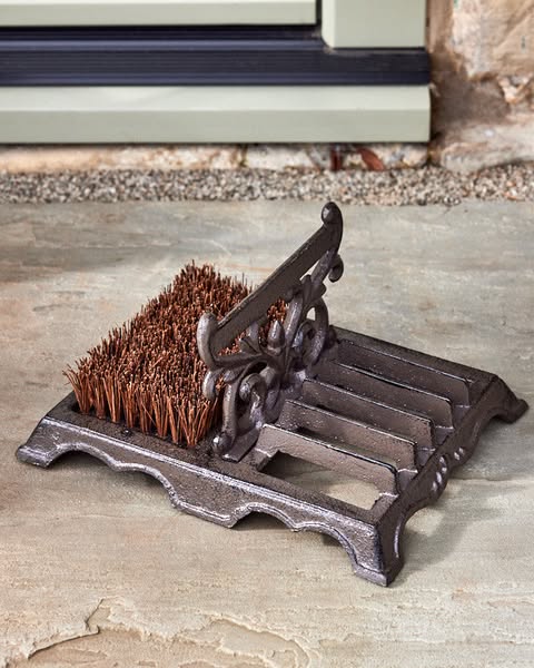 Ornate Cast Iron Boot Brush
