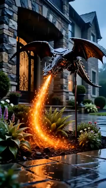 Solar Dragon Fire Garden Light