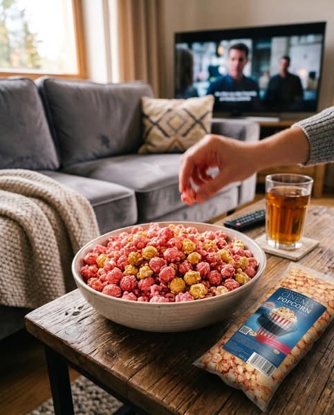 Popcorn truskawkowy - woreczek 200 g