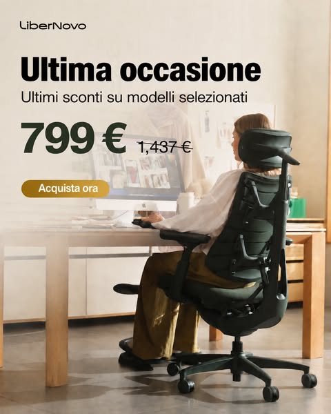 Ultima occasione: fino al 44 % di sconto + poggiapiedi gratis