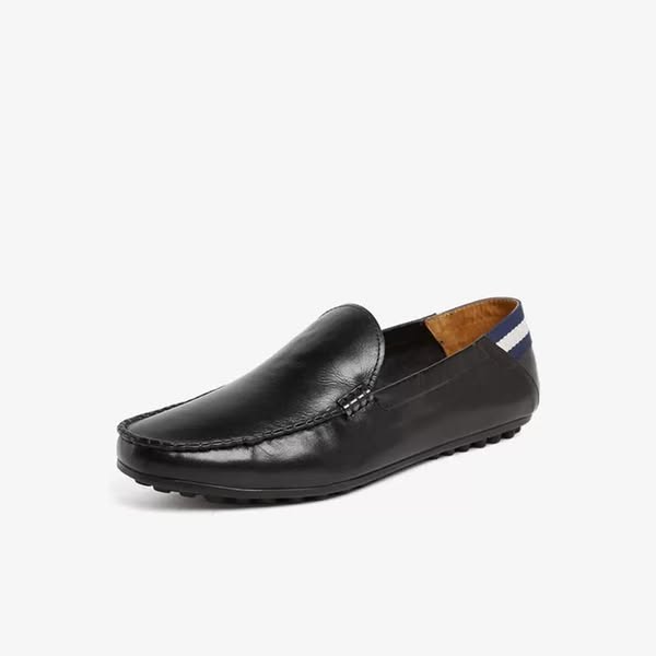 Refined Cowhide Leather Round-Toe Loafers