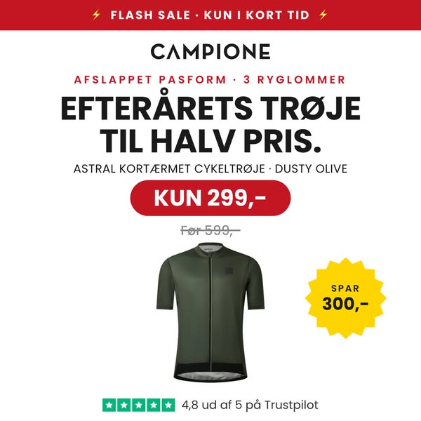 Halv pris på cykeltrøjen i oliven