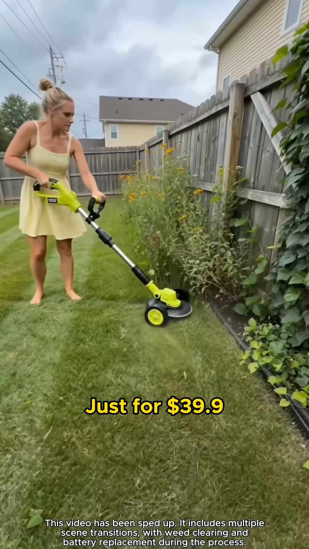 "I think this wheeled lawnmower is a total lifesaver for women. It makes yard work so much easier!"