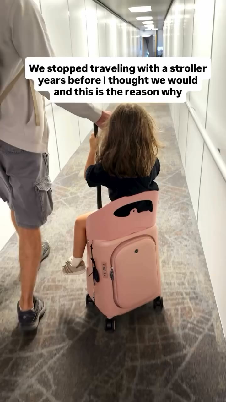 A carry-on with a seat built inside.