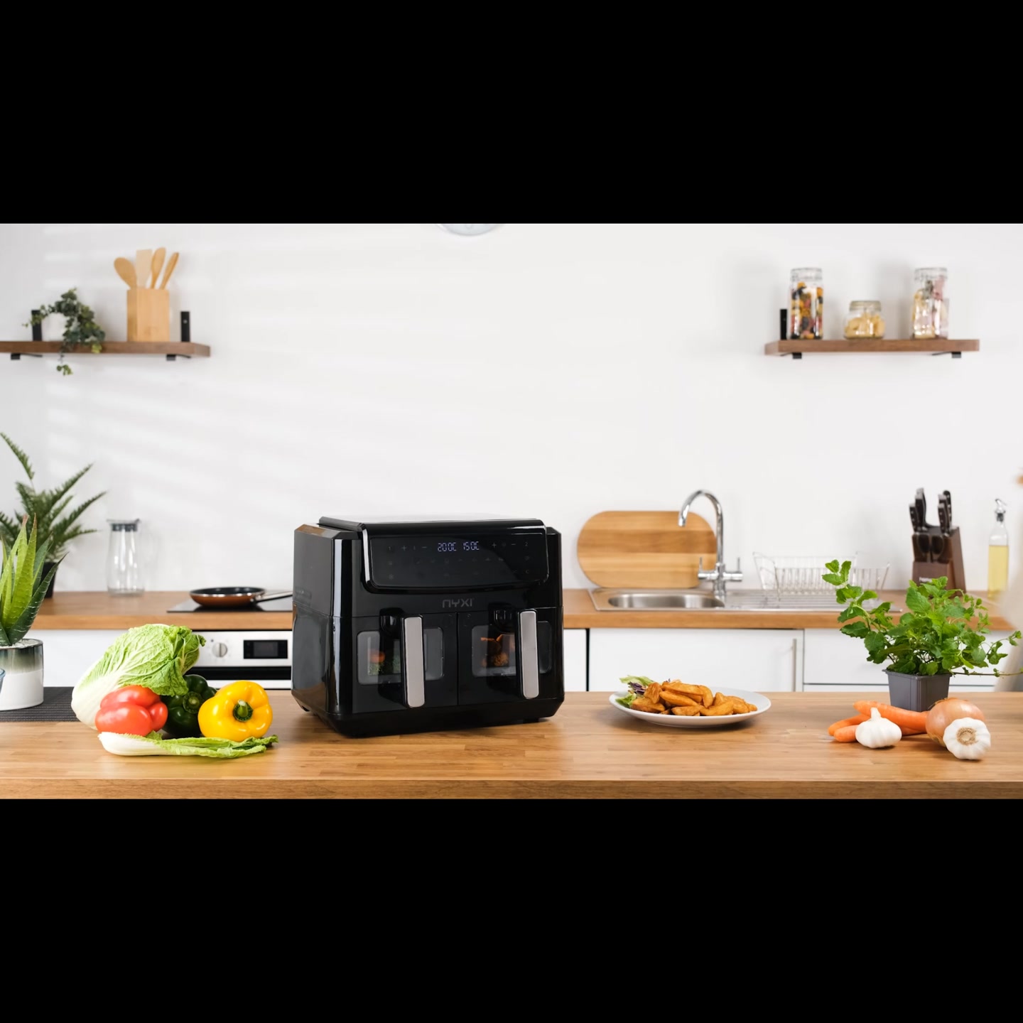 Nyxi 9L Dual Basket Air Fryer — See It In Action