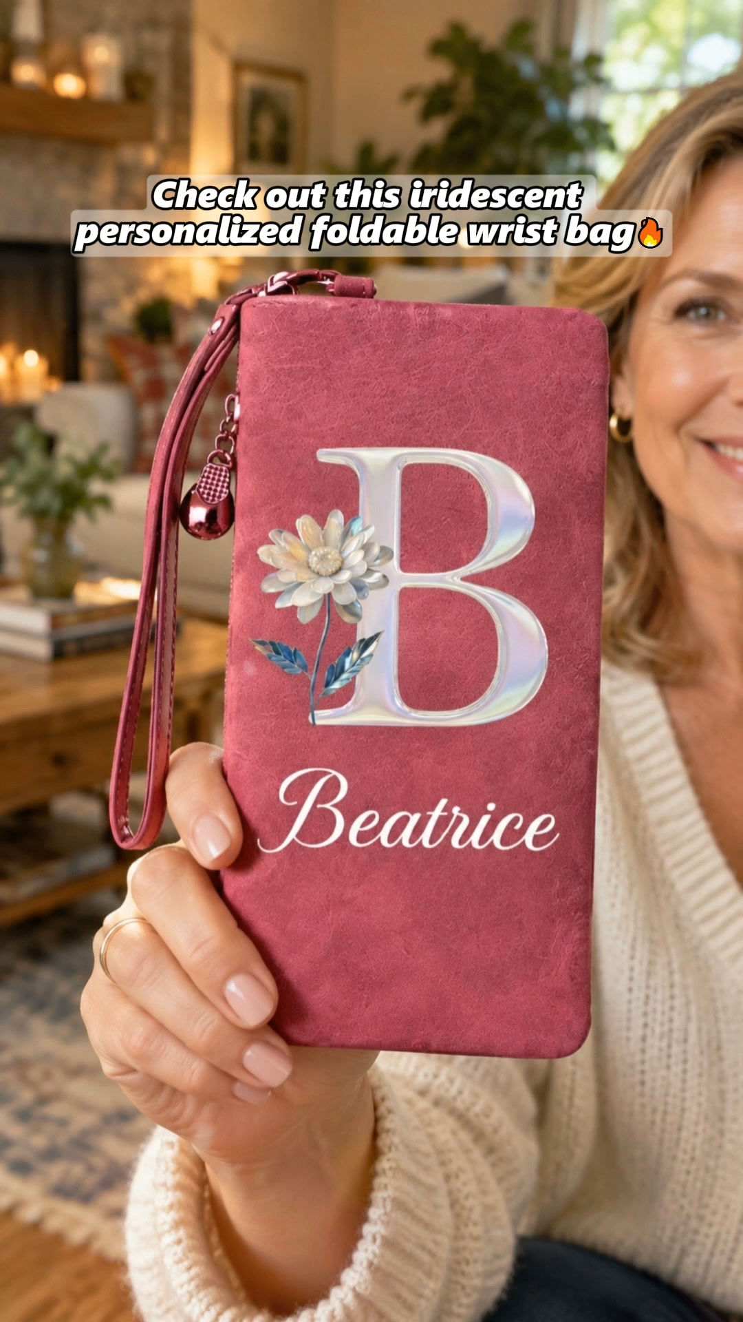 Personalized Birth Flower Wristlet Wallet