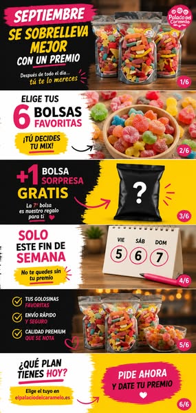 6 bolsas + 1 GRATIS