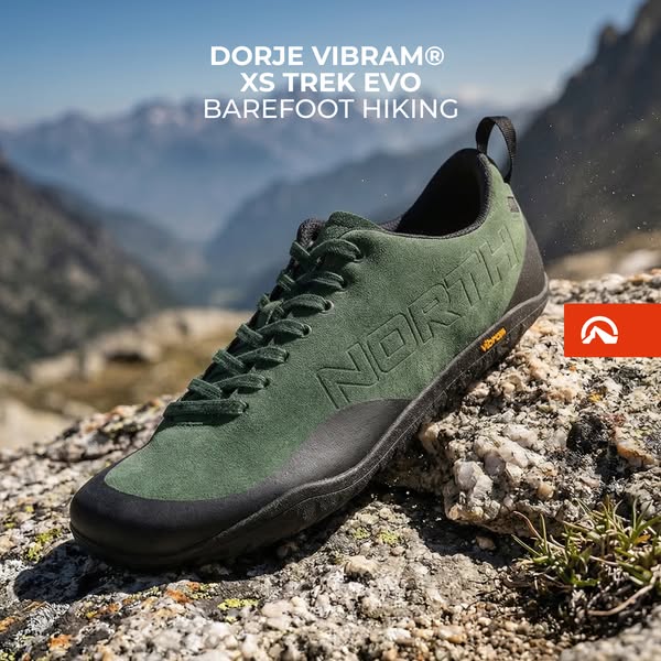 Barefoot hiking. Vibram XS Trek Evo.